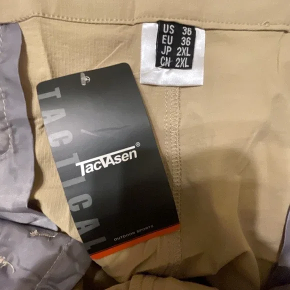 Men's TacVAsen Pants Nylon Outdoor Cargo Utility khaki tan Size 36 - Picture 8 of 9